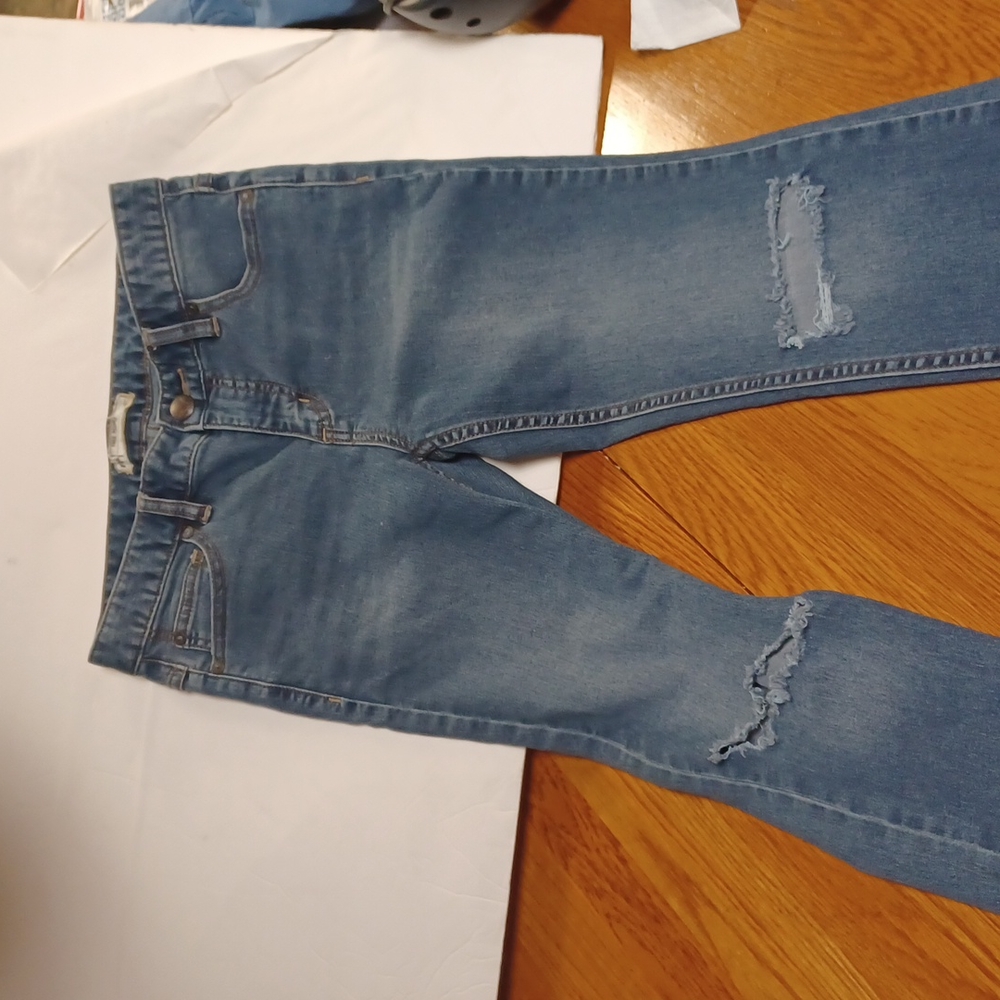 Free people straight leg skinny jeans size 26 X 26 cropped mid rise (8 in.) 5125